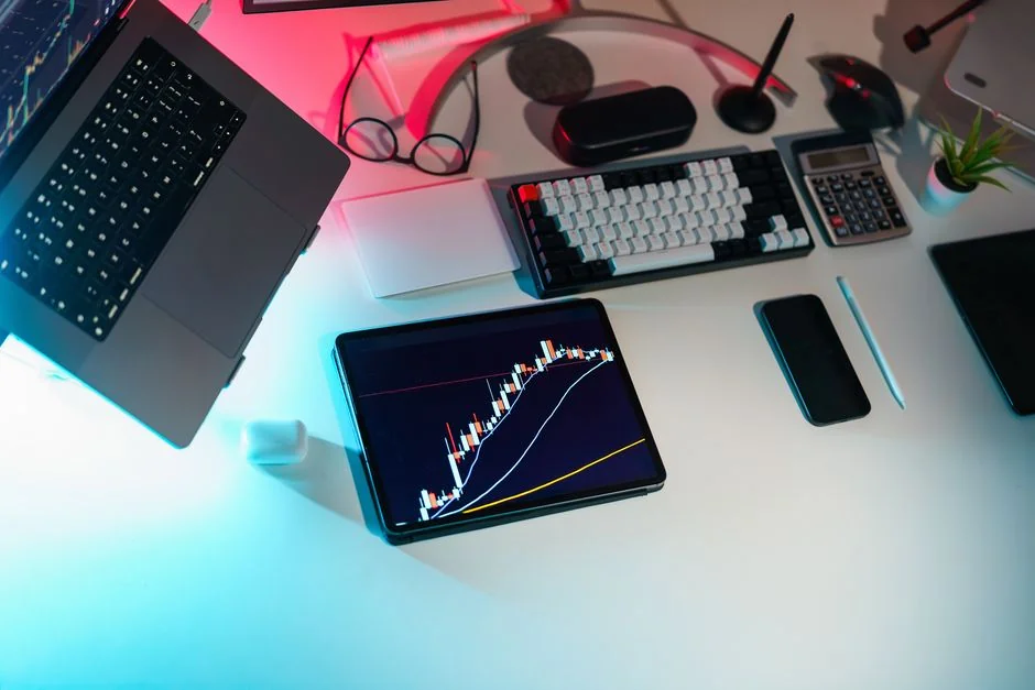 A top view of marketing strategy documents and graphs arranged on a desk, showcasing business planning.